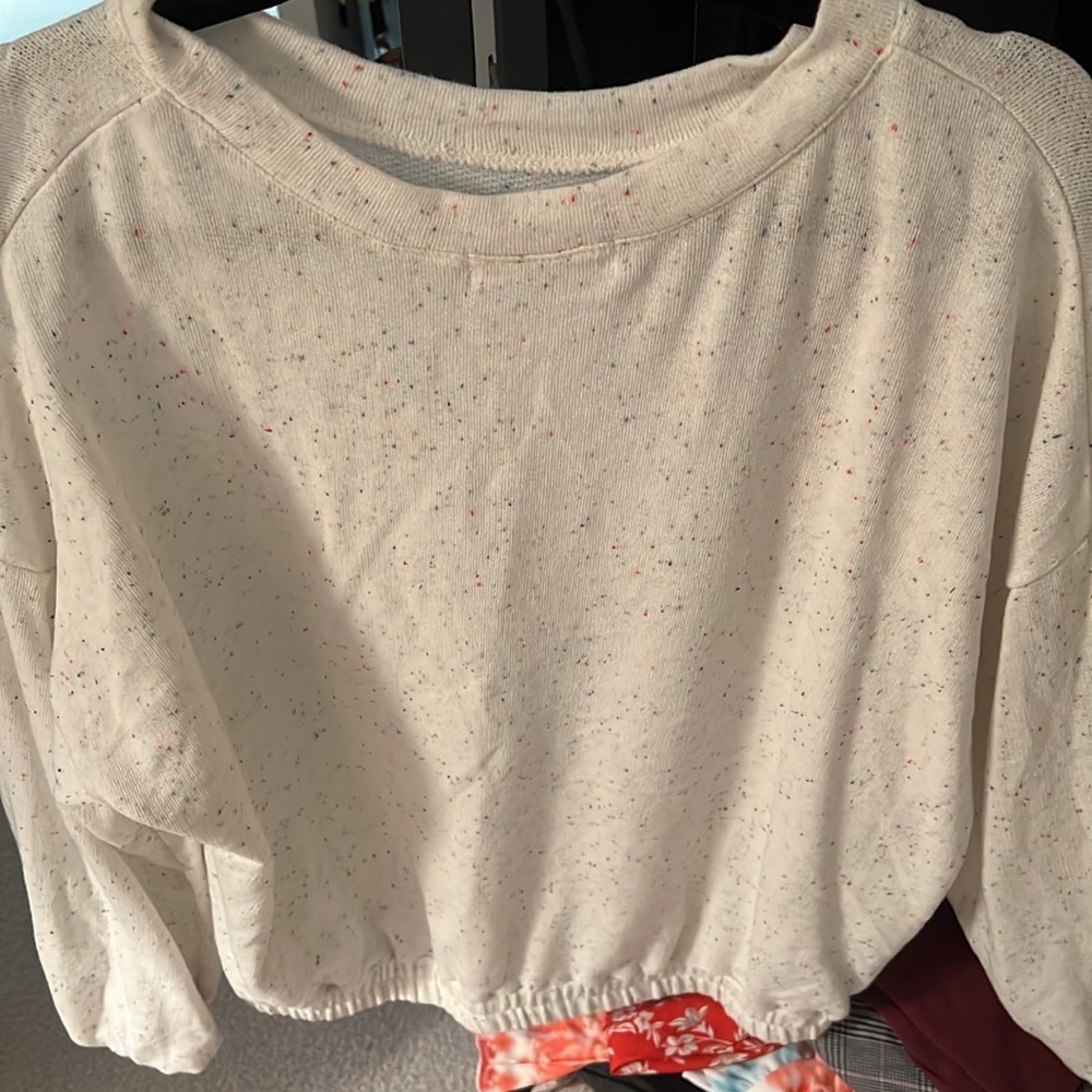 Talulah White sweater with colored specks